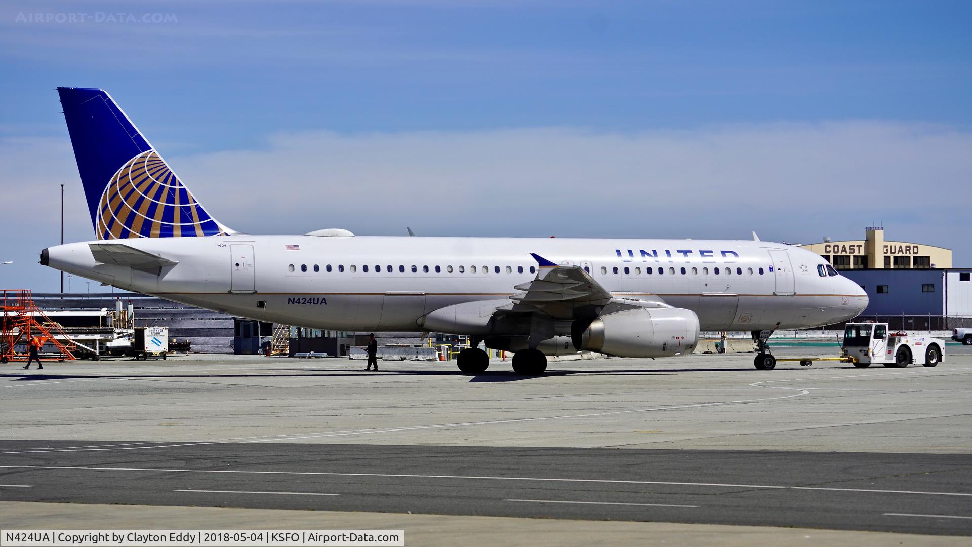 N424UA, 1995 Airbus A320-232 C/N 506, SFO 2018.