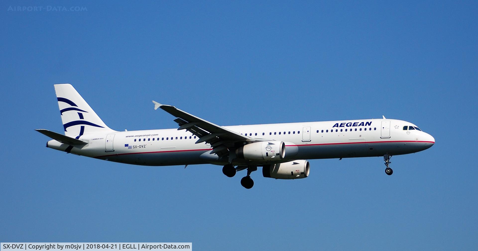 SX-DVZ, 2009 Airbus A321-231 C/N 3820, Taken from the Threshold of 29L