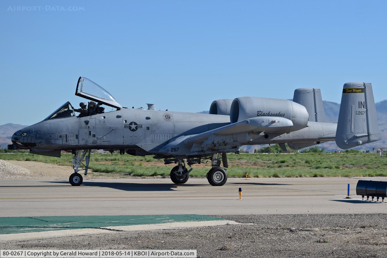 80-0267, 1980 Fairchild Republic A-10C Thunderbolt II C/N A10-0617, Taxiing to pre flight checks.   163rd Fighter Sq. “Blacksnakes”, 122nd Fighter Wing , Fort Wayne, IN ANG.