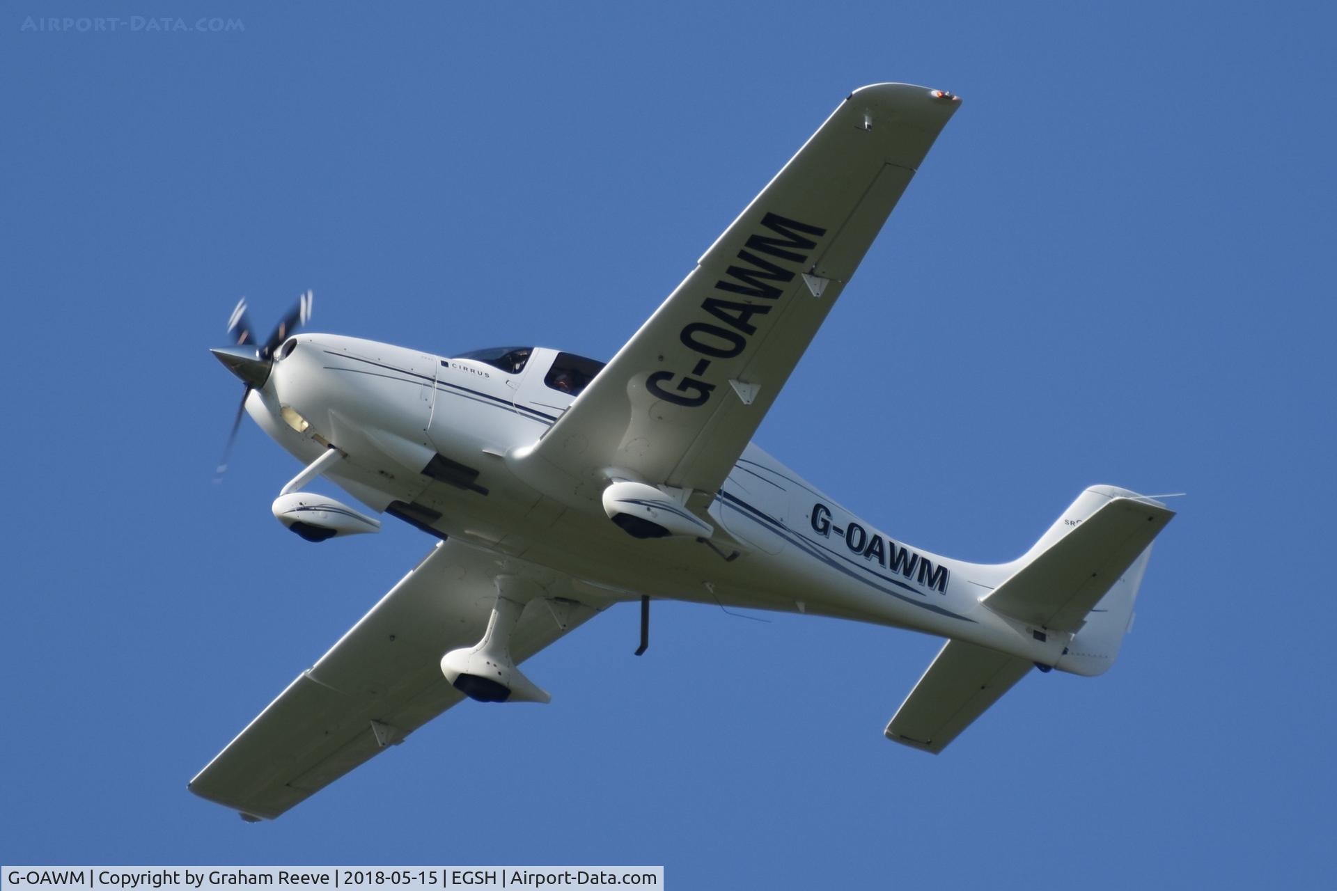 G-OAWM, 2008 Cirrus SR20 GTS G3 C/N 1972, Departing from Norwich.