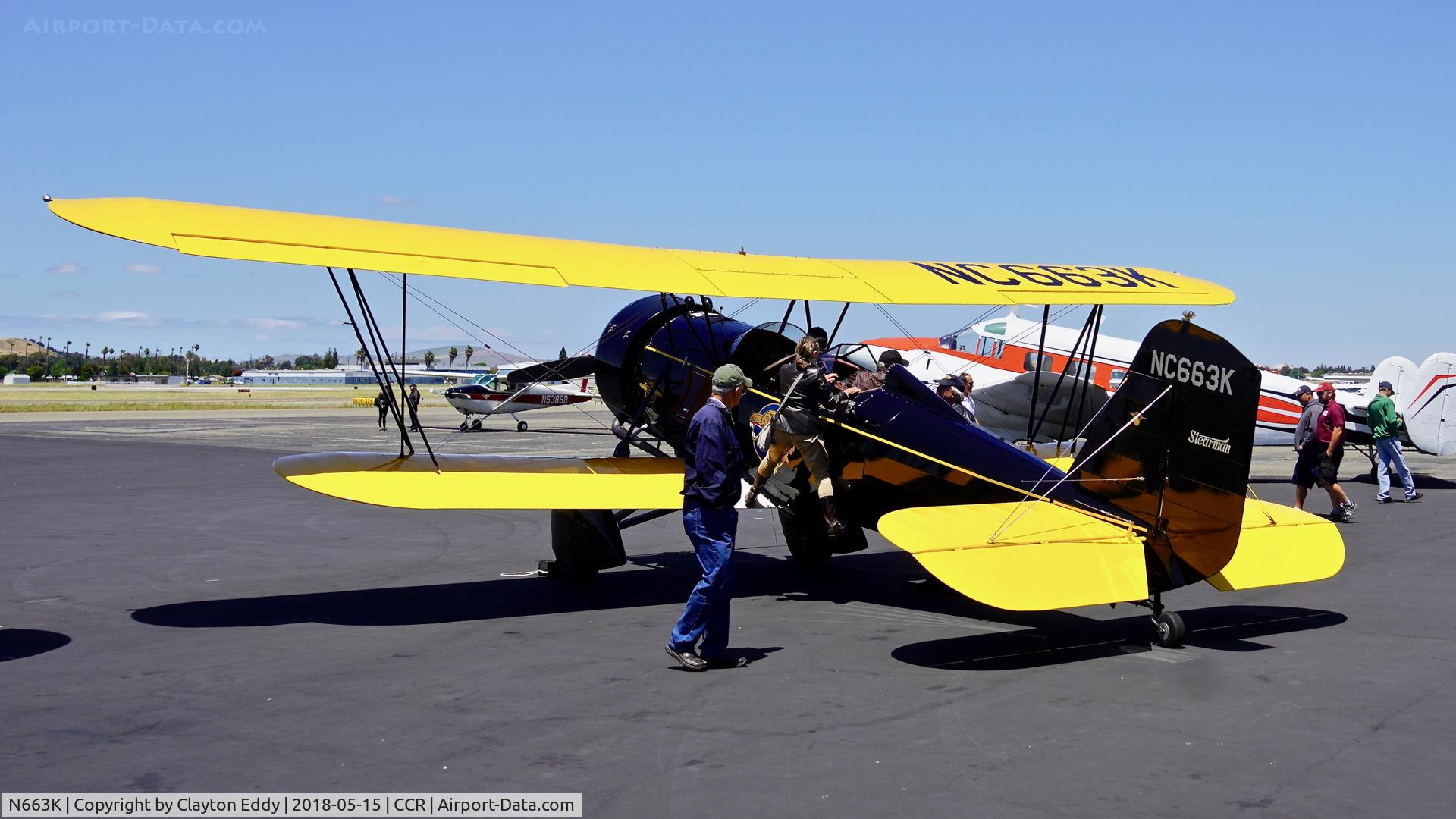 N663K, 1930 Stearman 4-E Junior Speedmail C/N 4005, Buchanan Field Concord California 2018.