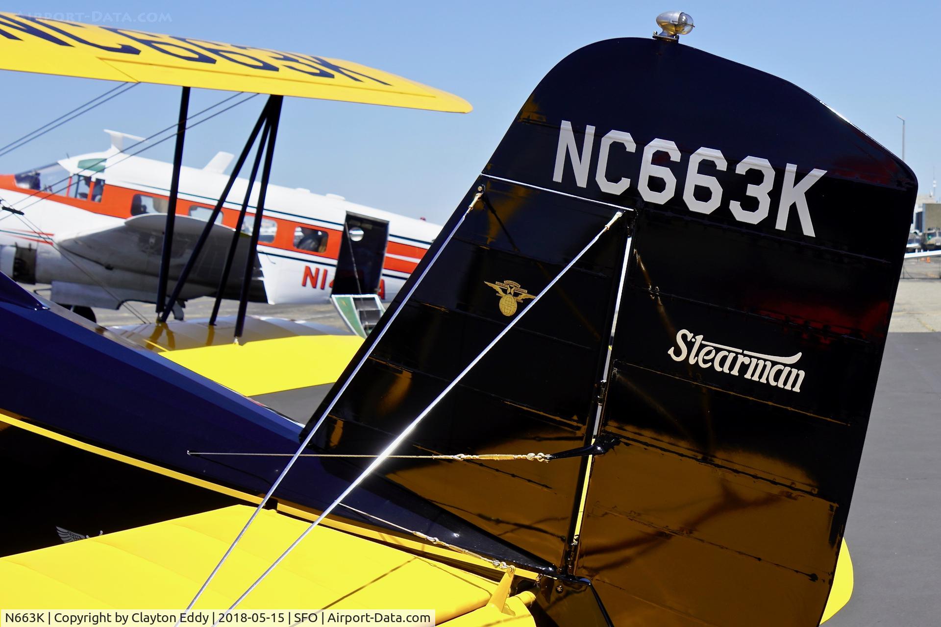N663K, 1930 Stearman 4-E Junior Speedmail C/N 4005, Buchanan Field Concord California 2018.