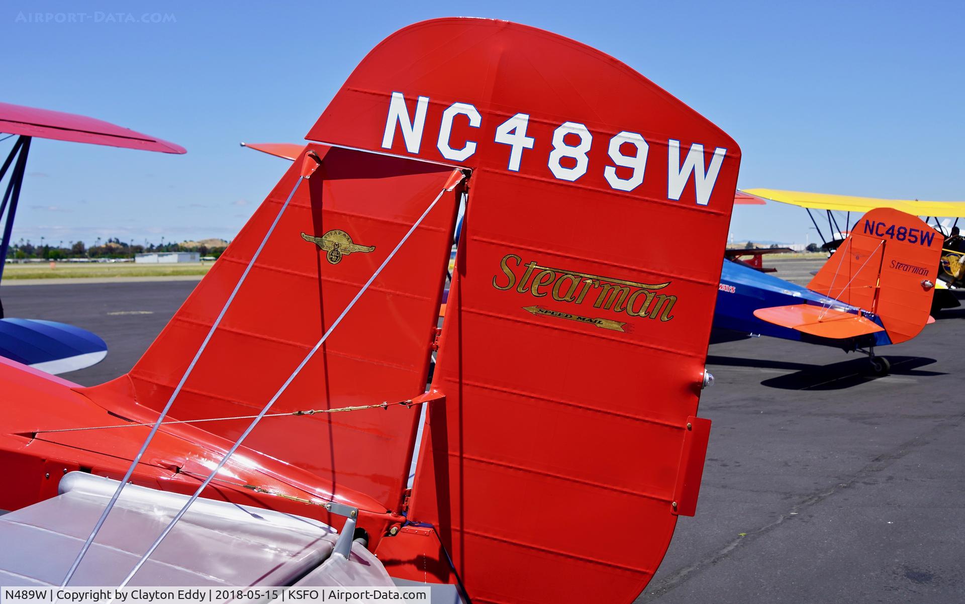 N489W, 1931 Stearman 4-CM-1 Senior Speedmail C/N 4037, Buchanan Field Concord California 2018.