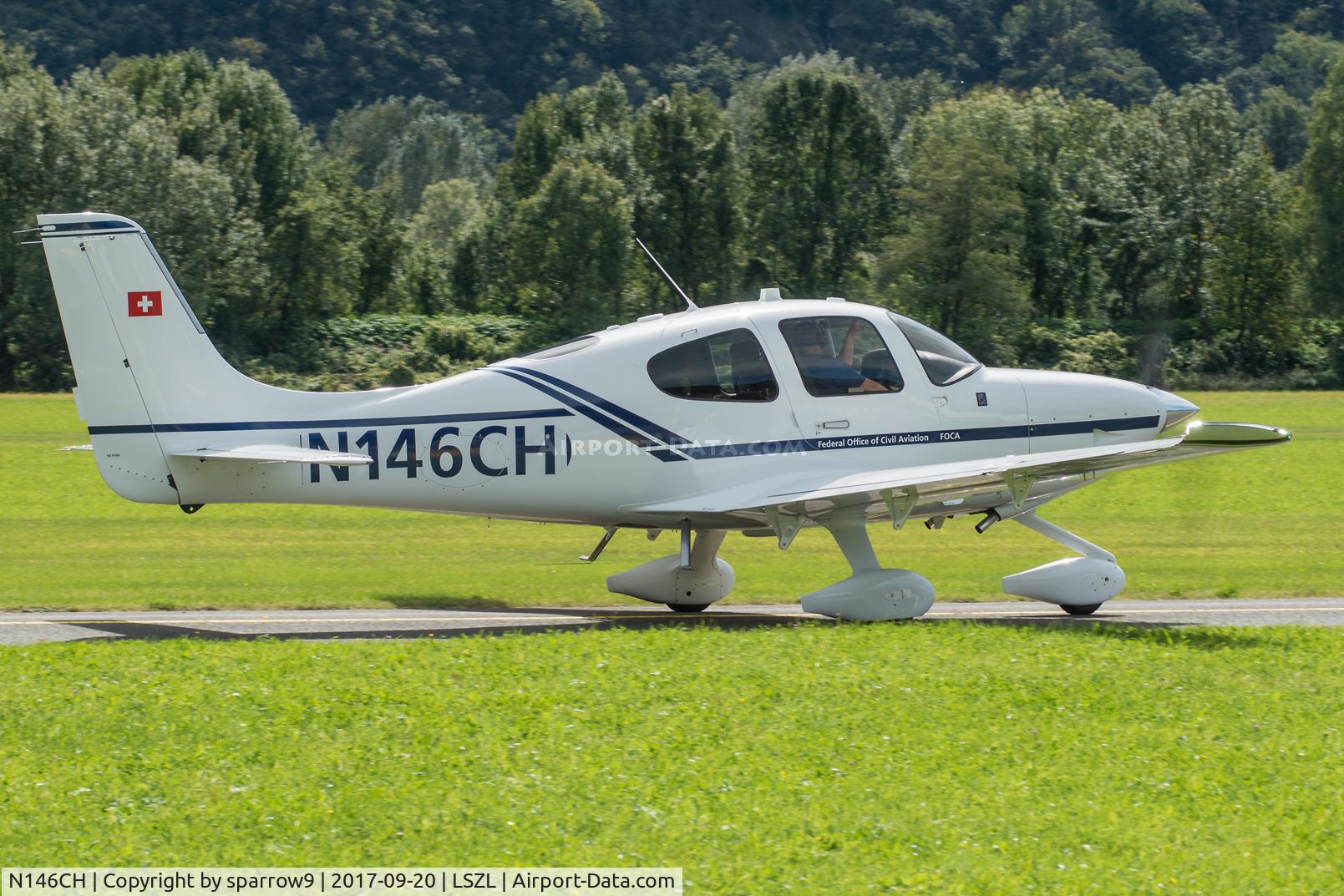 N146CH, 2017 Cirrus SR22 C/N 4515, At Locarno-Magadino, civil part.