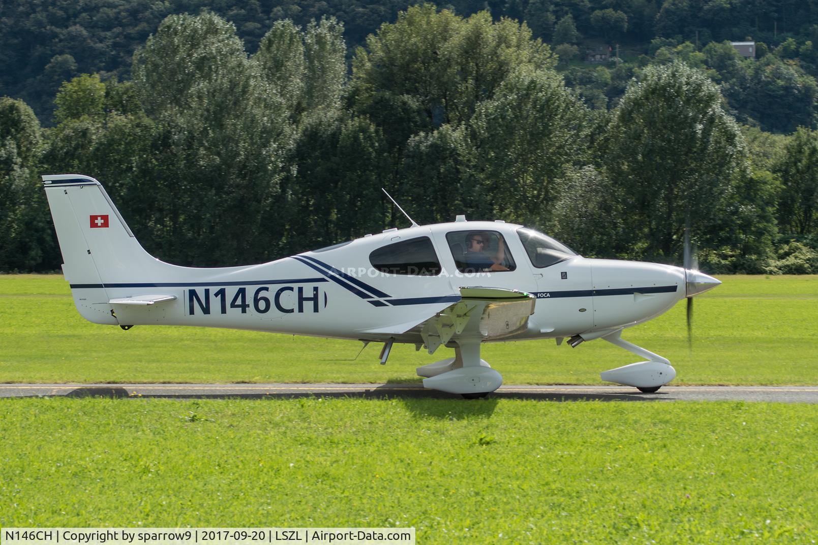 N146CH, 2017 Cirrus SR22 C/N 4515, At Locarno-Magadino, civil part.