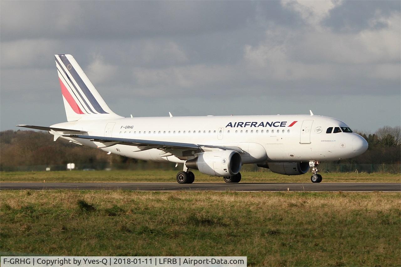 F-GRHG, 1999 Airbus A319-111 C/N 1036, Airbus A319-111, Taxiing rwy 25L, Brest-Bretagne airport (LFRB-BES)