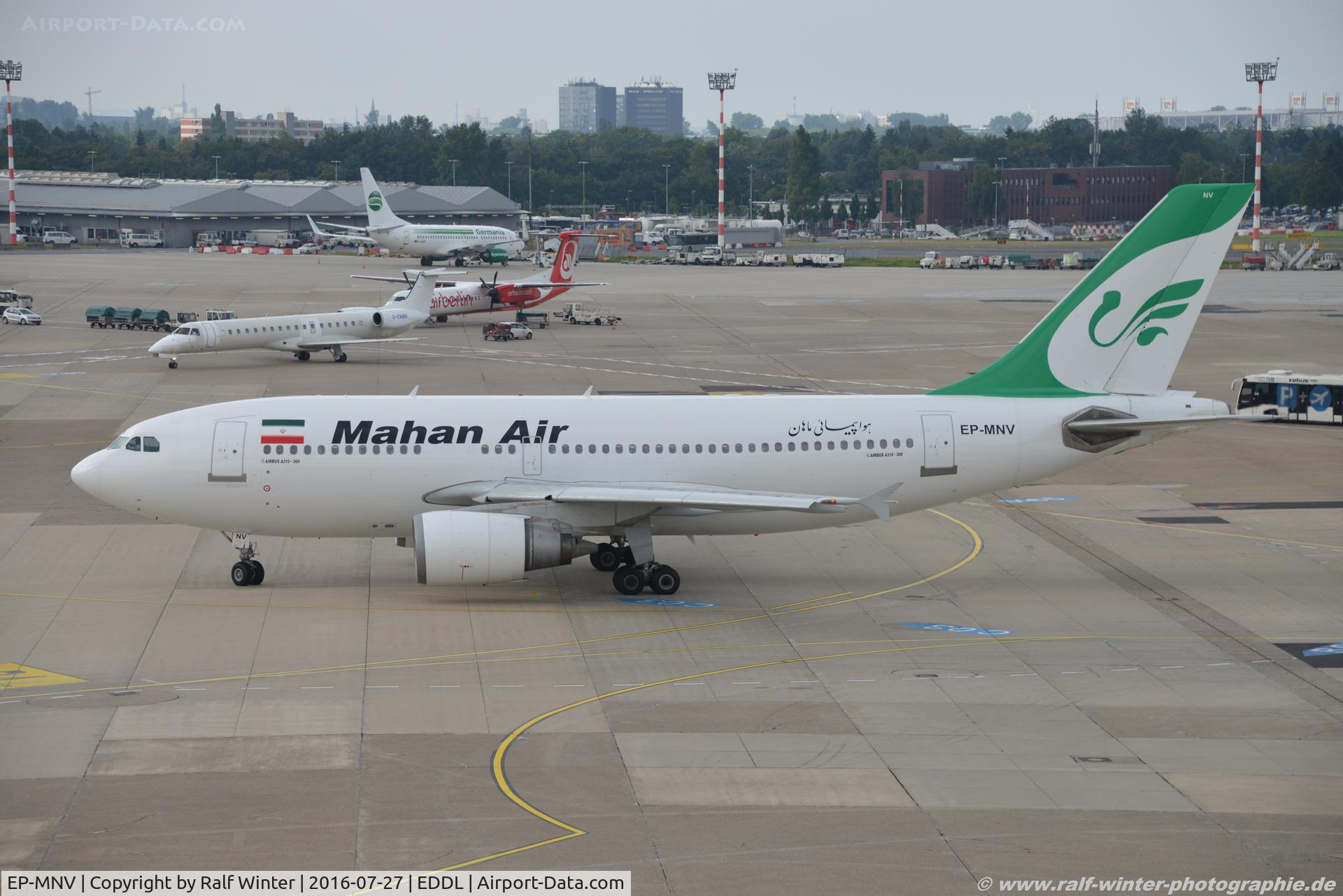 EP-MNV, 1991 Airbus A310-304 C/N 567, Airbus A310-304 - W5 IRM Mahan Air - 567 - EP-MNV - 27.07.2016 - DUS