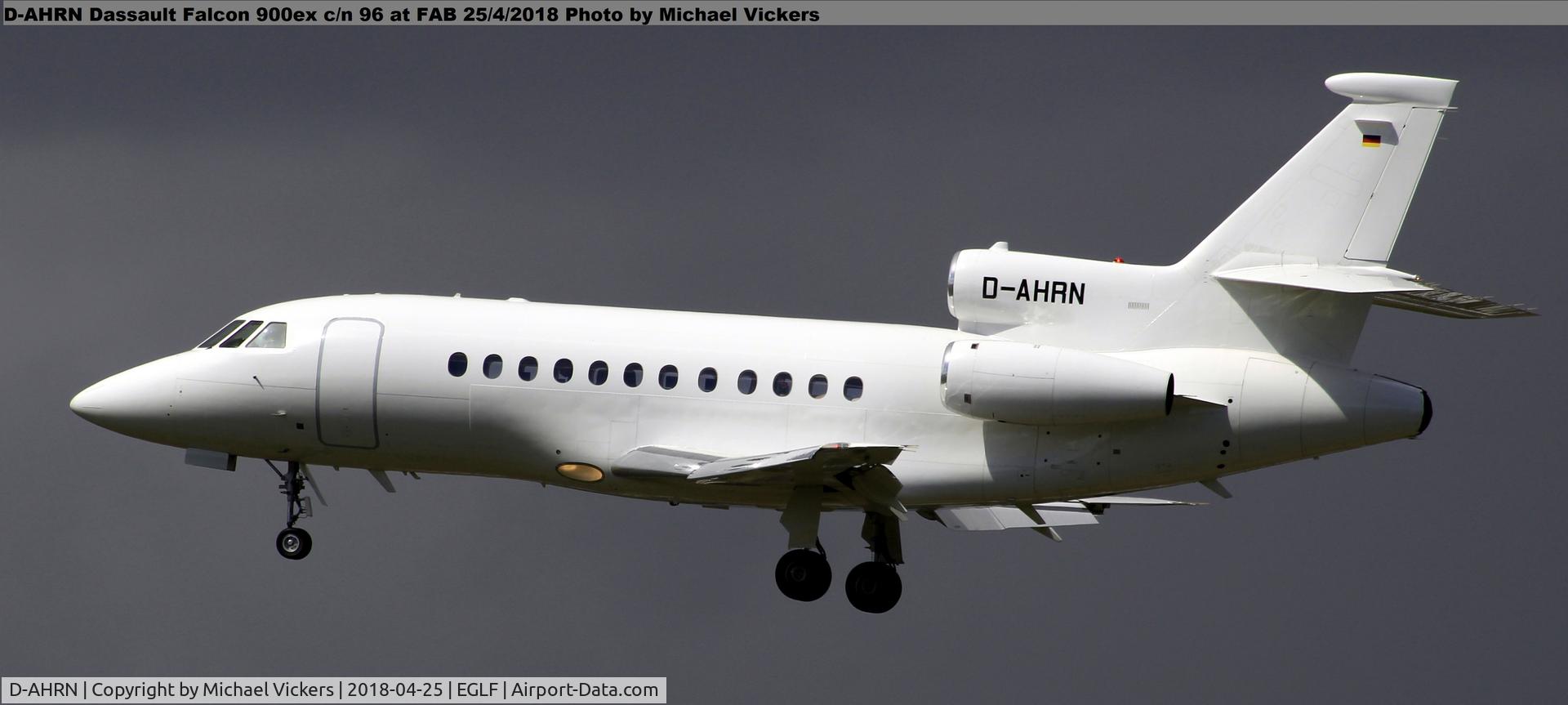 D-AHRN, 2001 Dassault Falcon 900EX C/N 96, Landing runway 24