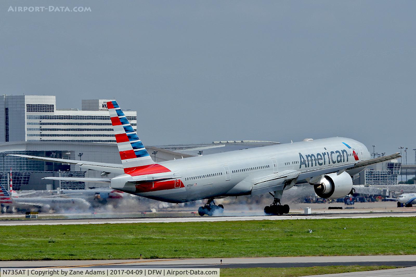 N735AT, 2016 Boeing 777-323/ER C/N 32439, Arriving at DFW Airport