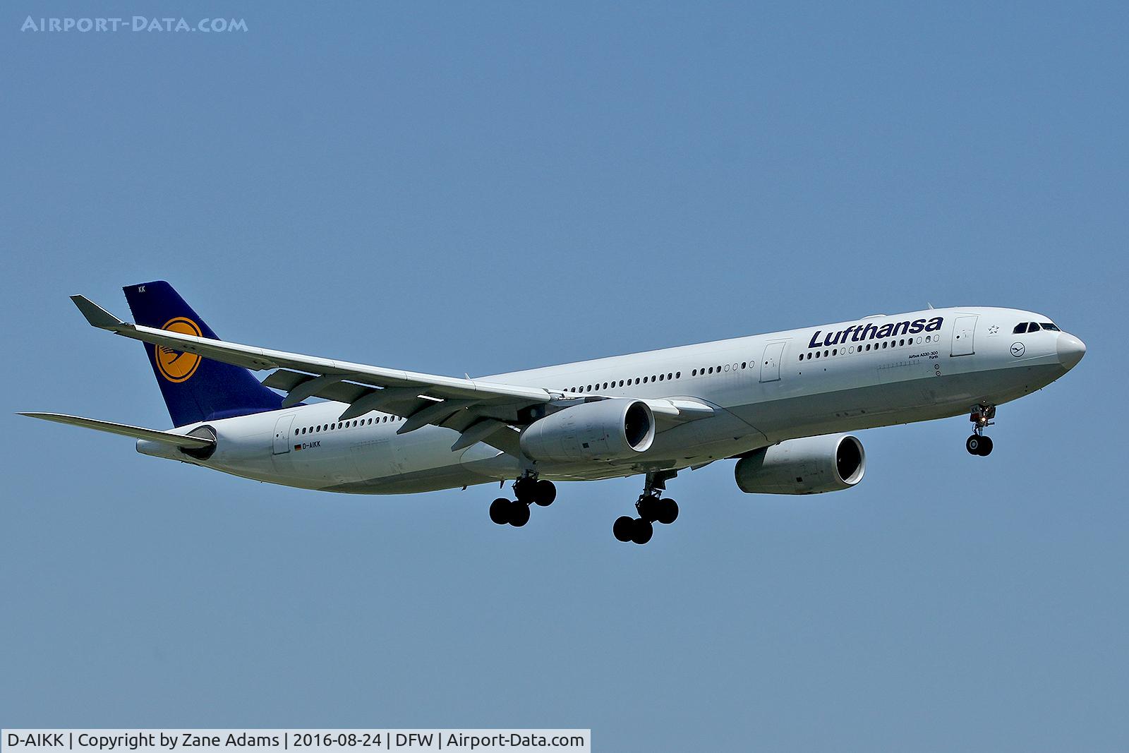 D-AIKK, 2008 Airbus A330-343X C/N 896, Arriving at DFW Airport