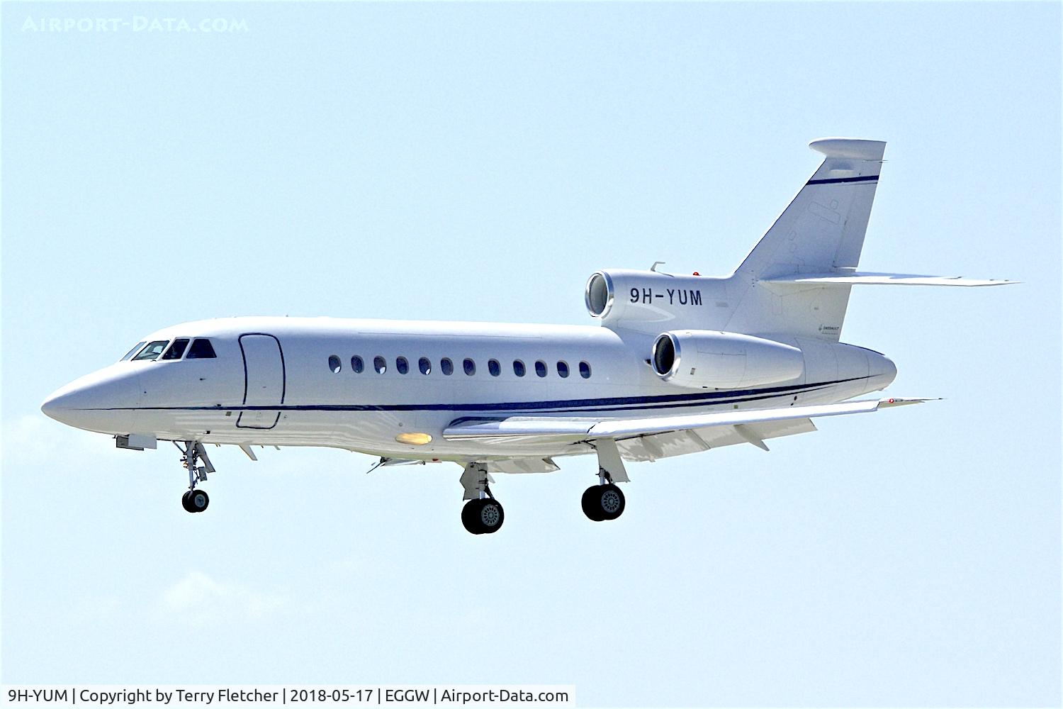 9H-YUM, 2007 Dassault Falcon 900DX C/N 610, at Luton