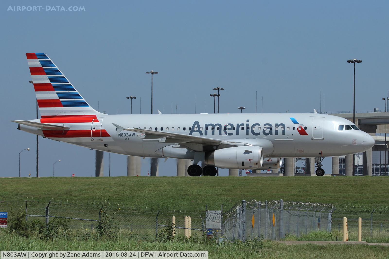 N803AW, 1998 Airbus A319-132 C/N 0931, Departing DFW Airport