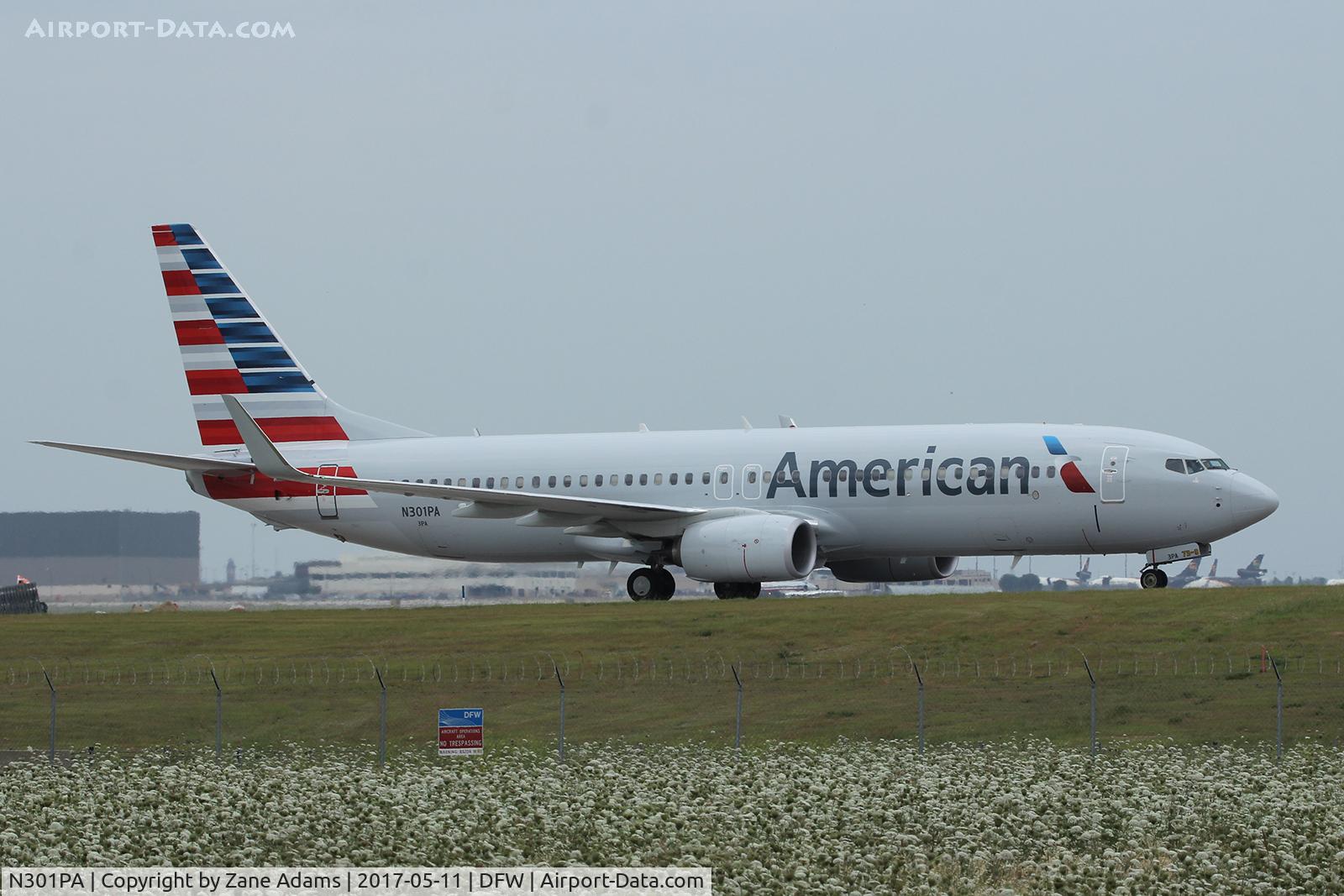 N301PA, 2016 Boeing 737-800 C/N 31255, Departing DFW Airport