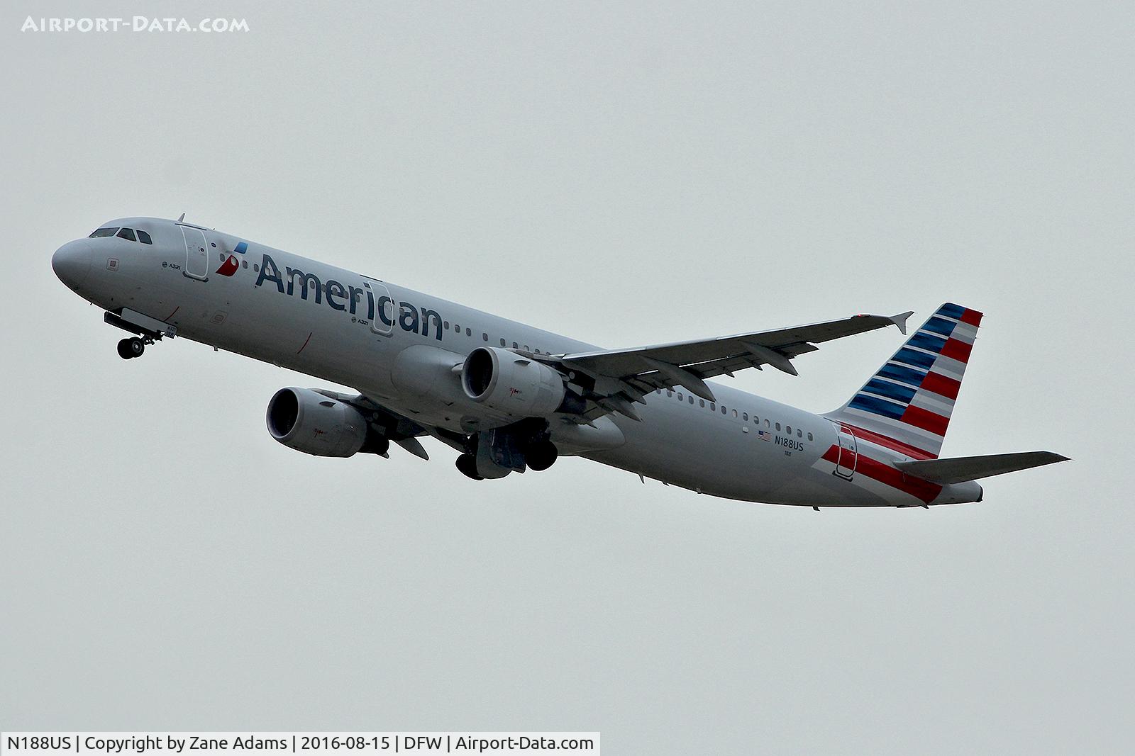 N188US, 2002 Airbus A321-211 C/N 1724, Departing DFW Airport