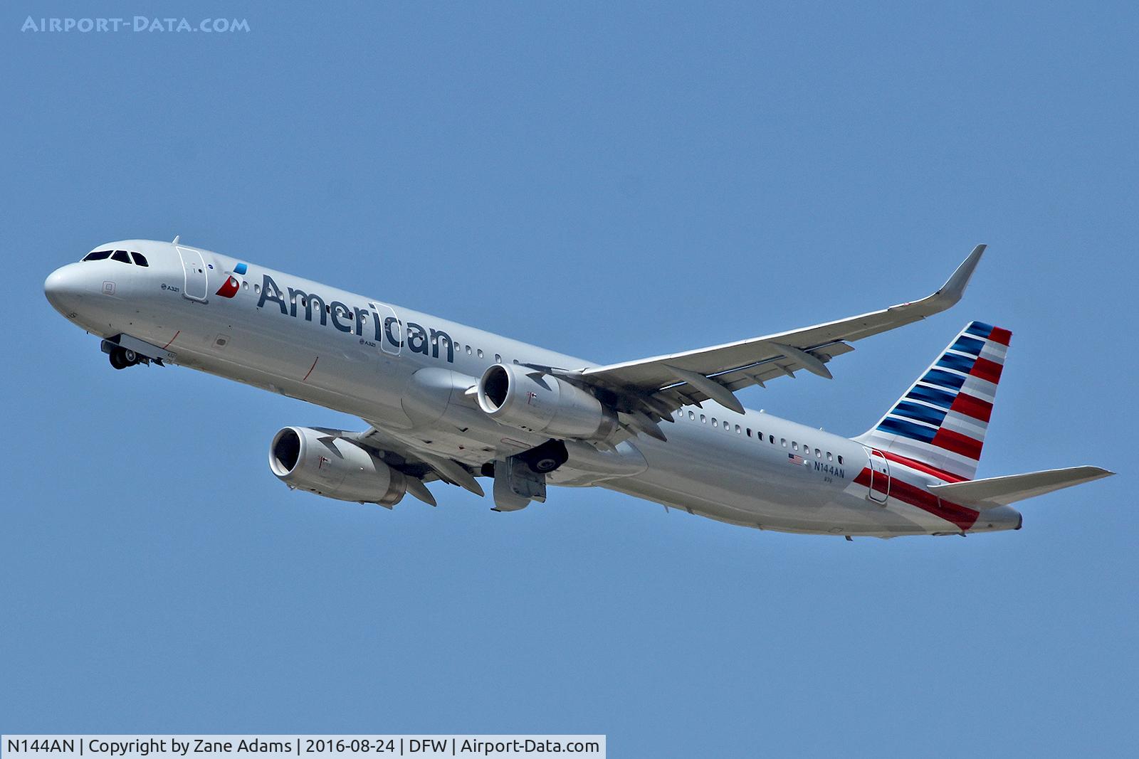 N144AN, 2015 Airbus A321-231 C/N 6723, Departing DFW Airport