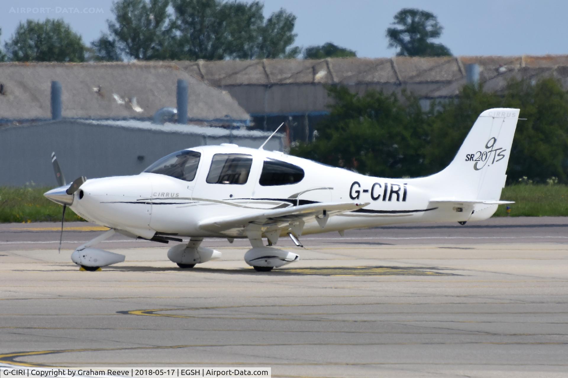 G-CIRI, 2007 Cirrus SR20 C/N 1791, Parked at Norwich.