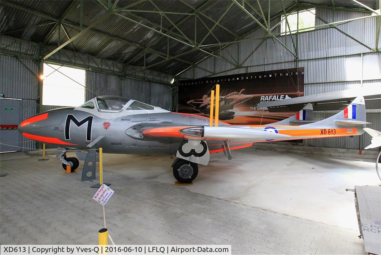 XD613, 1955 De Havilland DH-115 Vampire T.11 C/N 15438, De Havilland DH.115 Vampire T.11, Musée Européen de l'Aviation de Chasse, Montélimar-Ancône airfield (LFLQ)