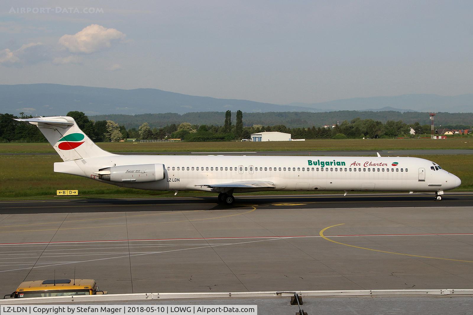 LZ-LDN, 1993 McDonnell Douglas MD-82 (DC-9-82) C/N 53216, Bulgarian Air Charter MD-82 @GRZ (charter from/to NAP)