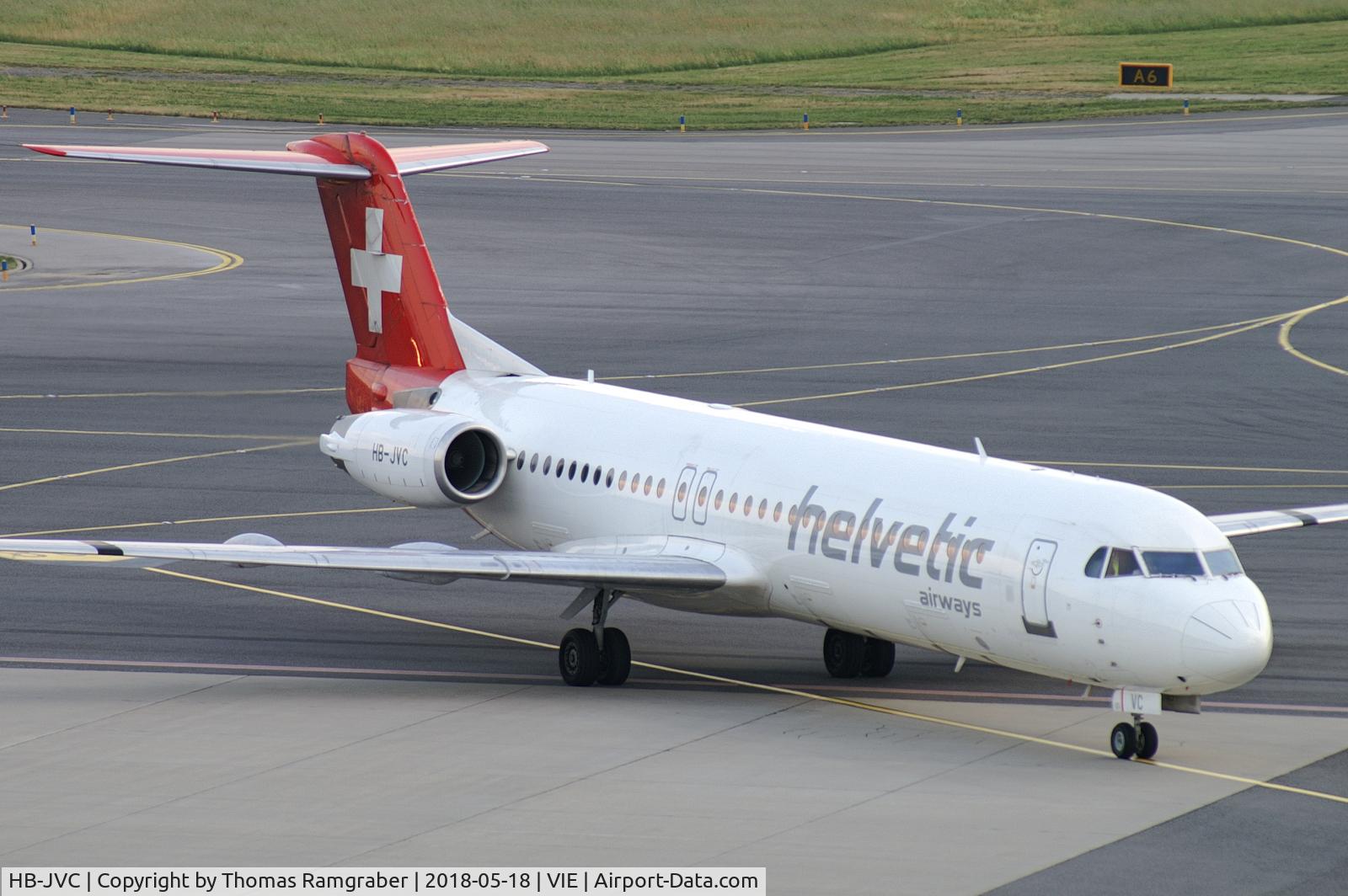 HB-JVC, 1994 Fokker 100 (F-28-0100) C/N 11501, Helvetic Airways Fokker 100