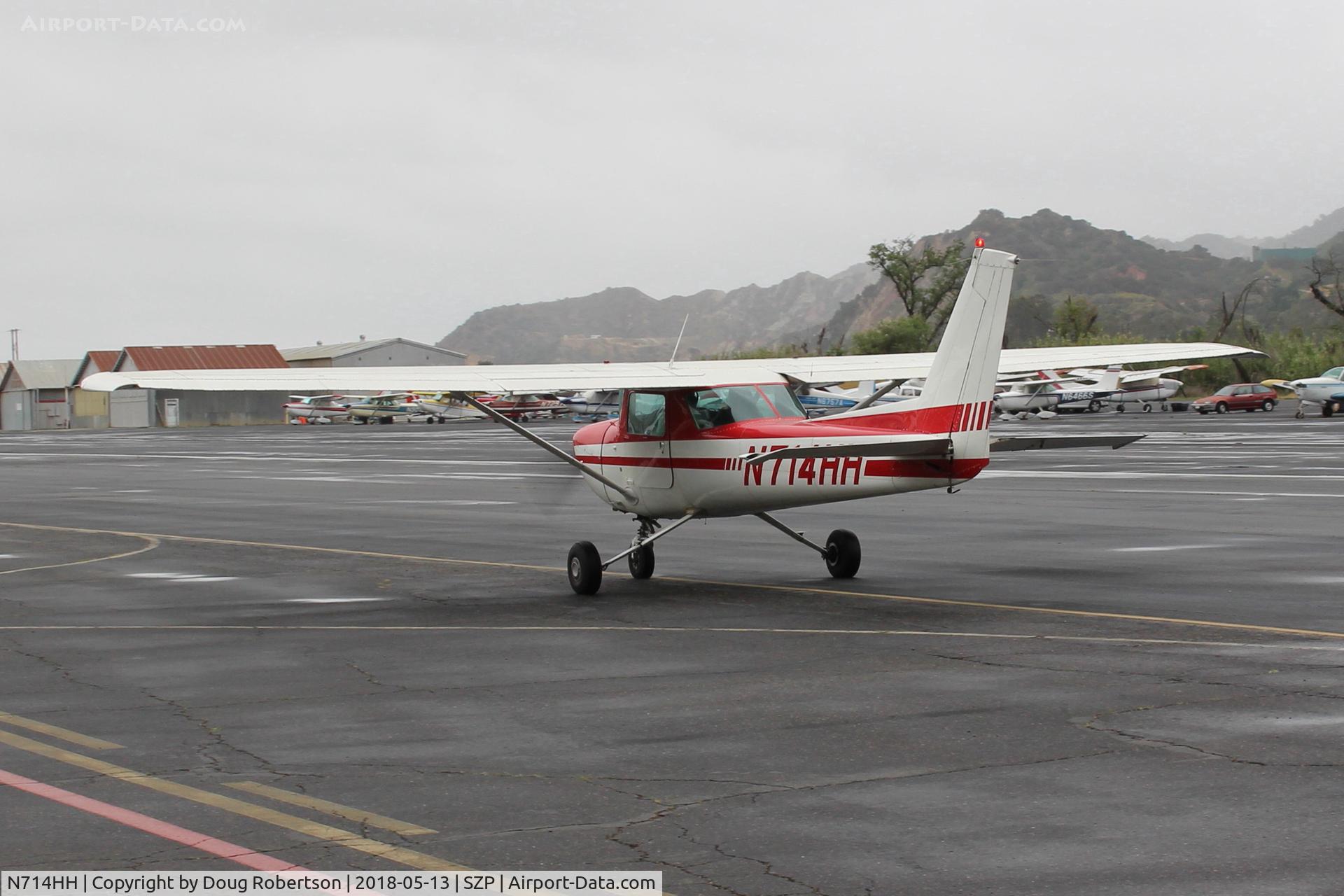 N714HH, 1977 Cessna 150M C/N 15079185, 1977 Cessna 150M, Continental O-200 100 Hp, taxi back