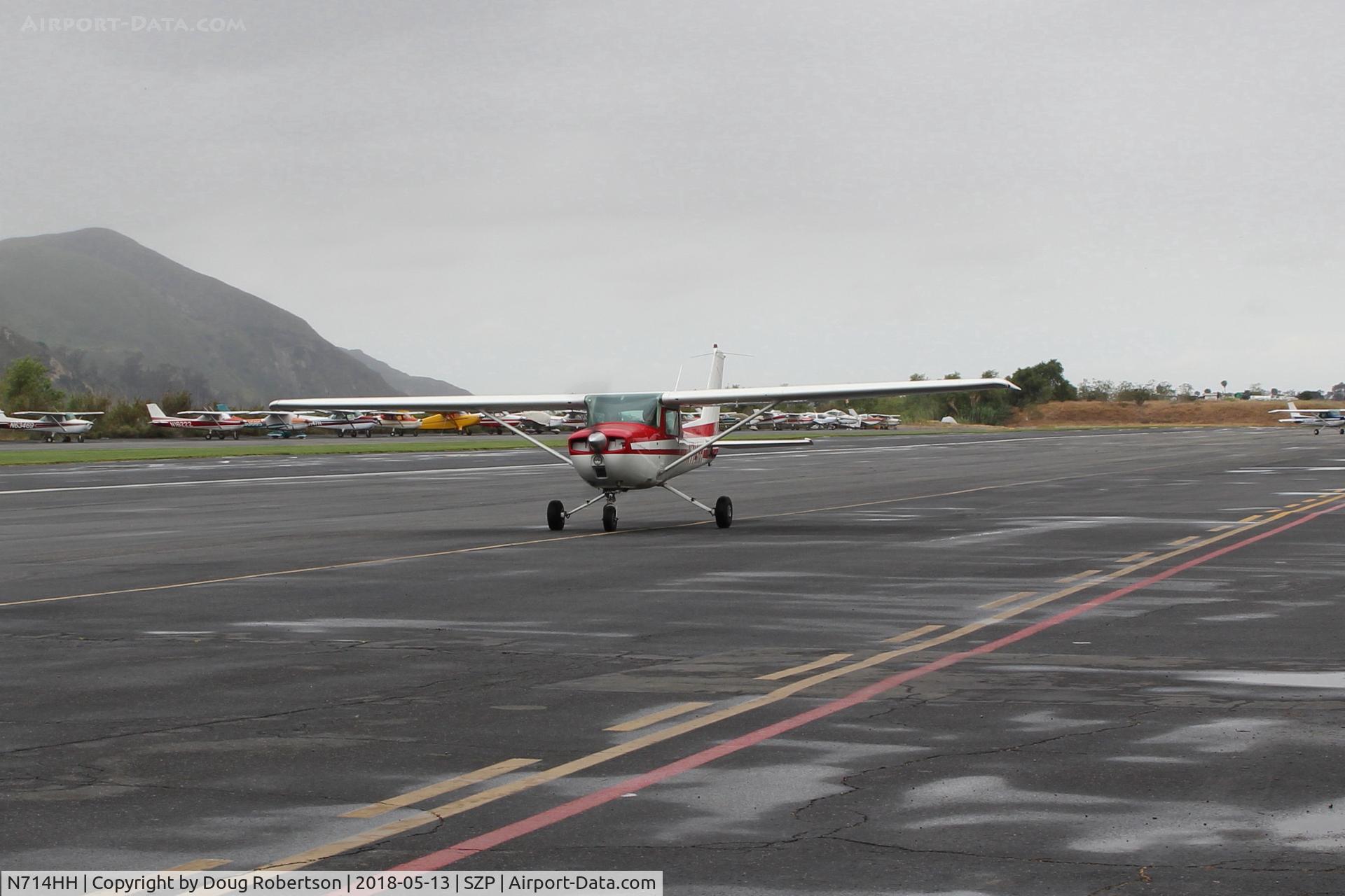 N714HH, 1977 Cessna 150M C/N 15079185, 1977 Cessna 150M, Continental O-200 100 Hp, taxi back