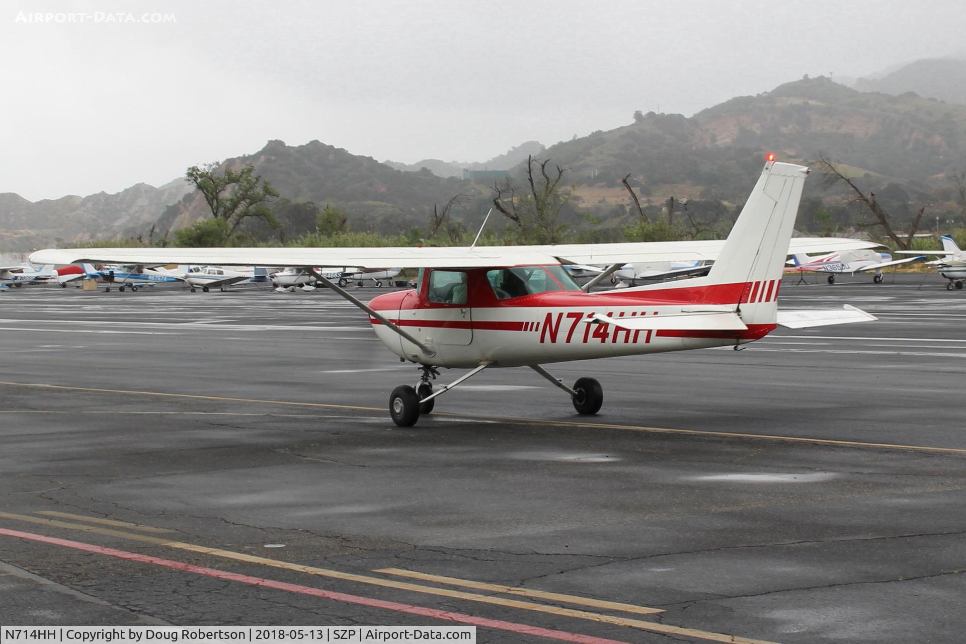 N714HH, 1977 Cessna 150M C/N 15079185, 1977 Cessna 150M, Continental O-200 100 Hp, taxi to Rwy 22