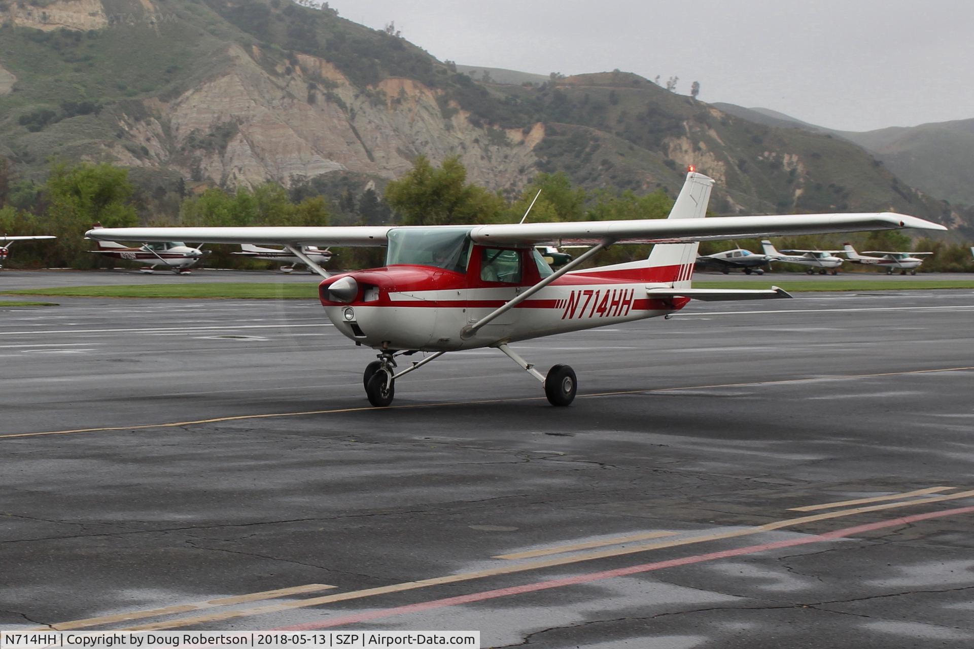 N714HH, 1977 Cessna 150M C/N 15079185, 1977 Cessna 150M, Continental O-200 100 Hp, taxi to Rwy 22