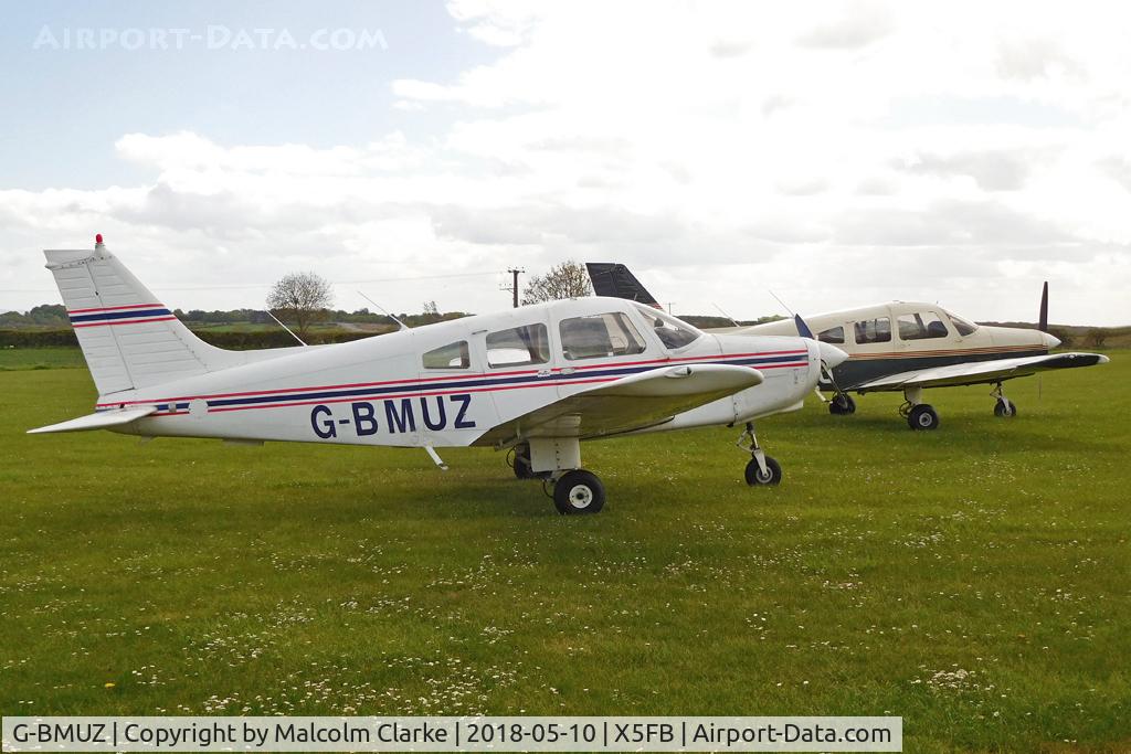 G-BMUZ, 1981 Piper PA-28-161 Cherokee Warrior II C/N 28-8016329, Piper PA-28-161 Cherokee Warrior II at Fishburn Airfield, UK. May 10th 2018.