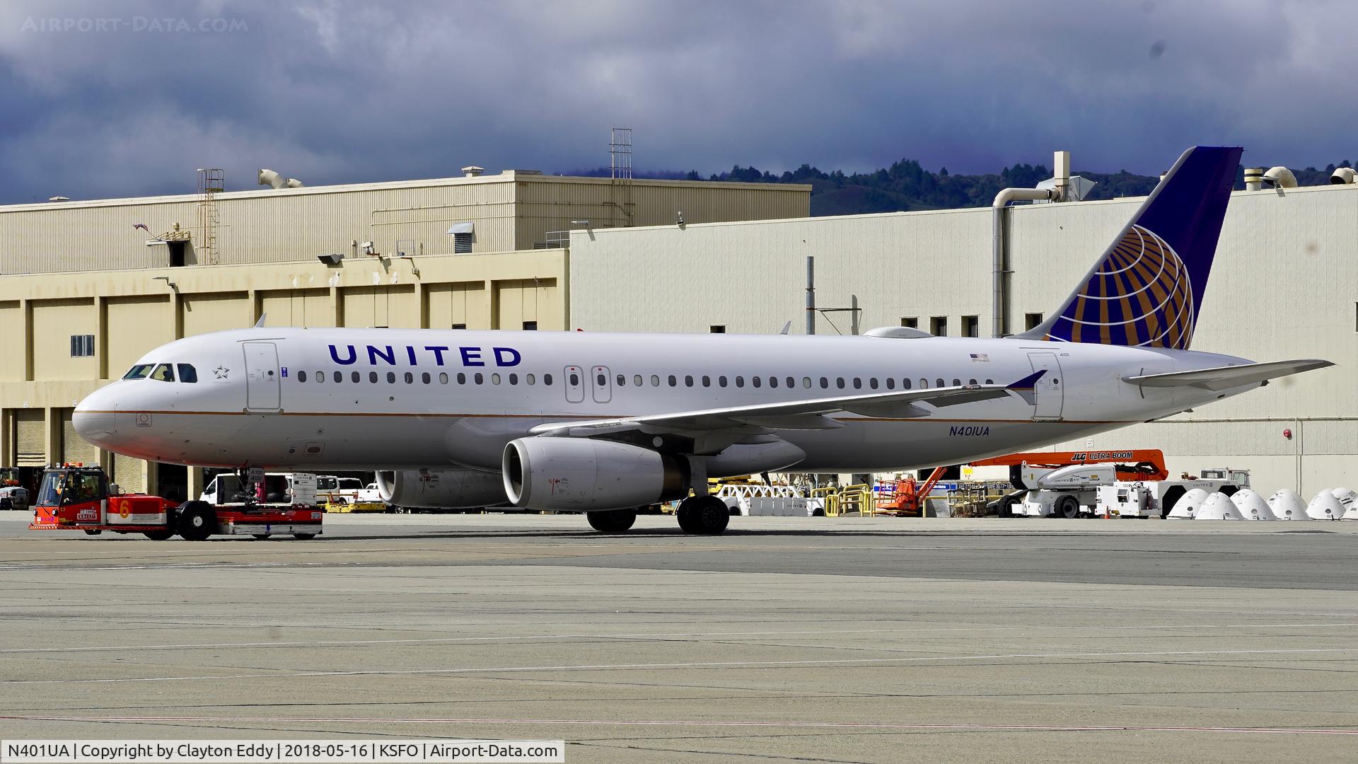 N401UA, 1993 Airbus A320-232 C/N 435, SFO 2018.