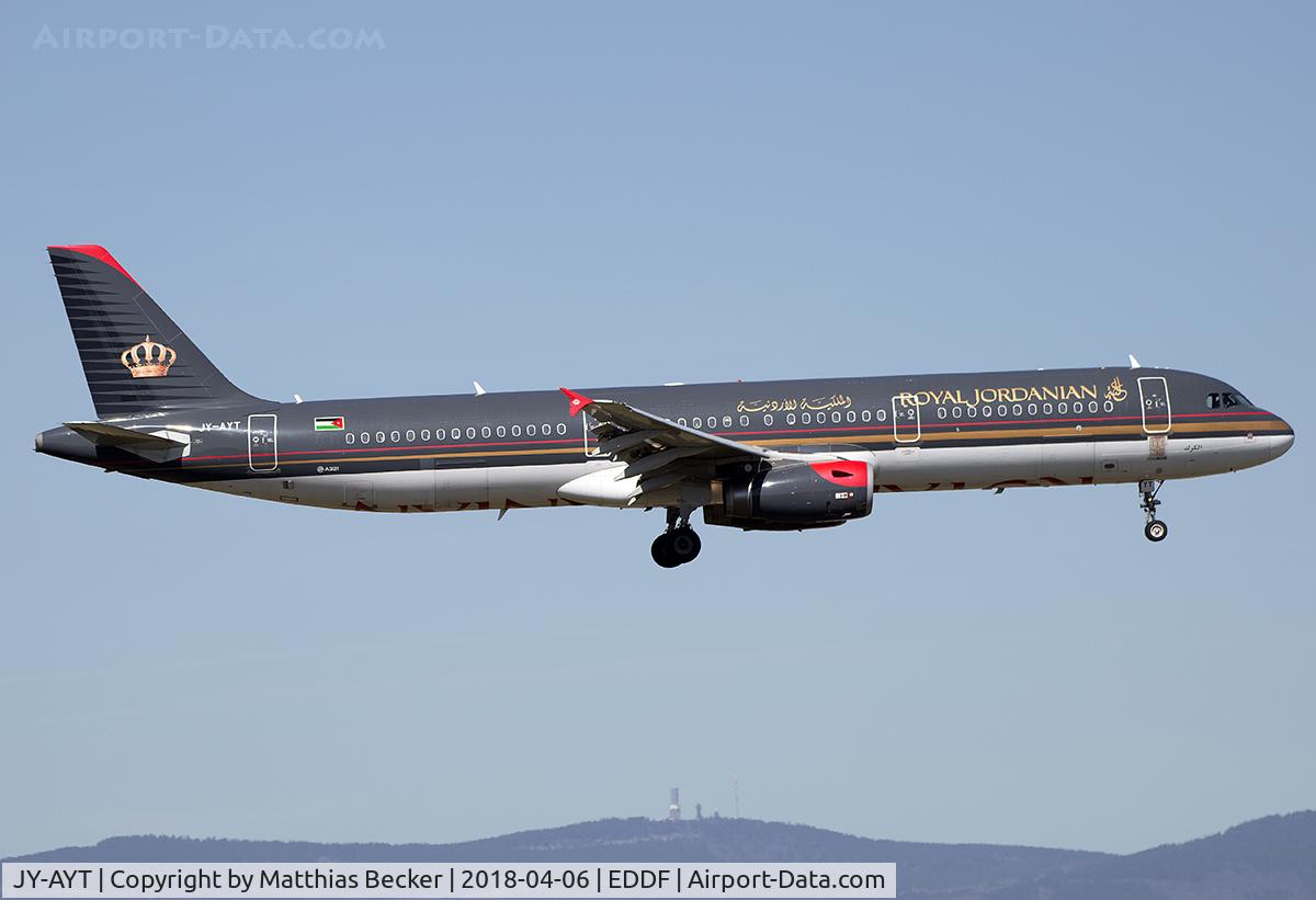 JY-AYT, 2012 Airbus A321-231 C/N 5099, JY-AYT