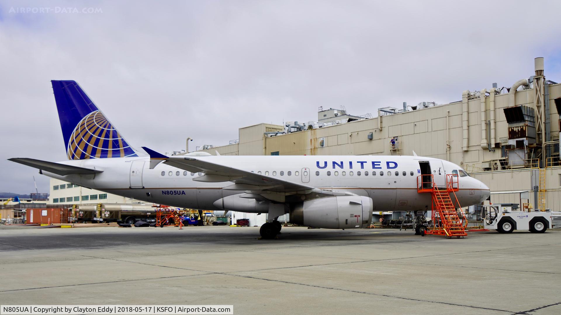 N805UA, 1998 Airbus A319-131 C/N 783, SFO 2018.