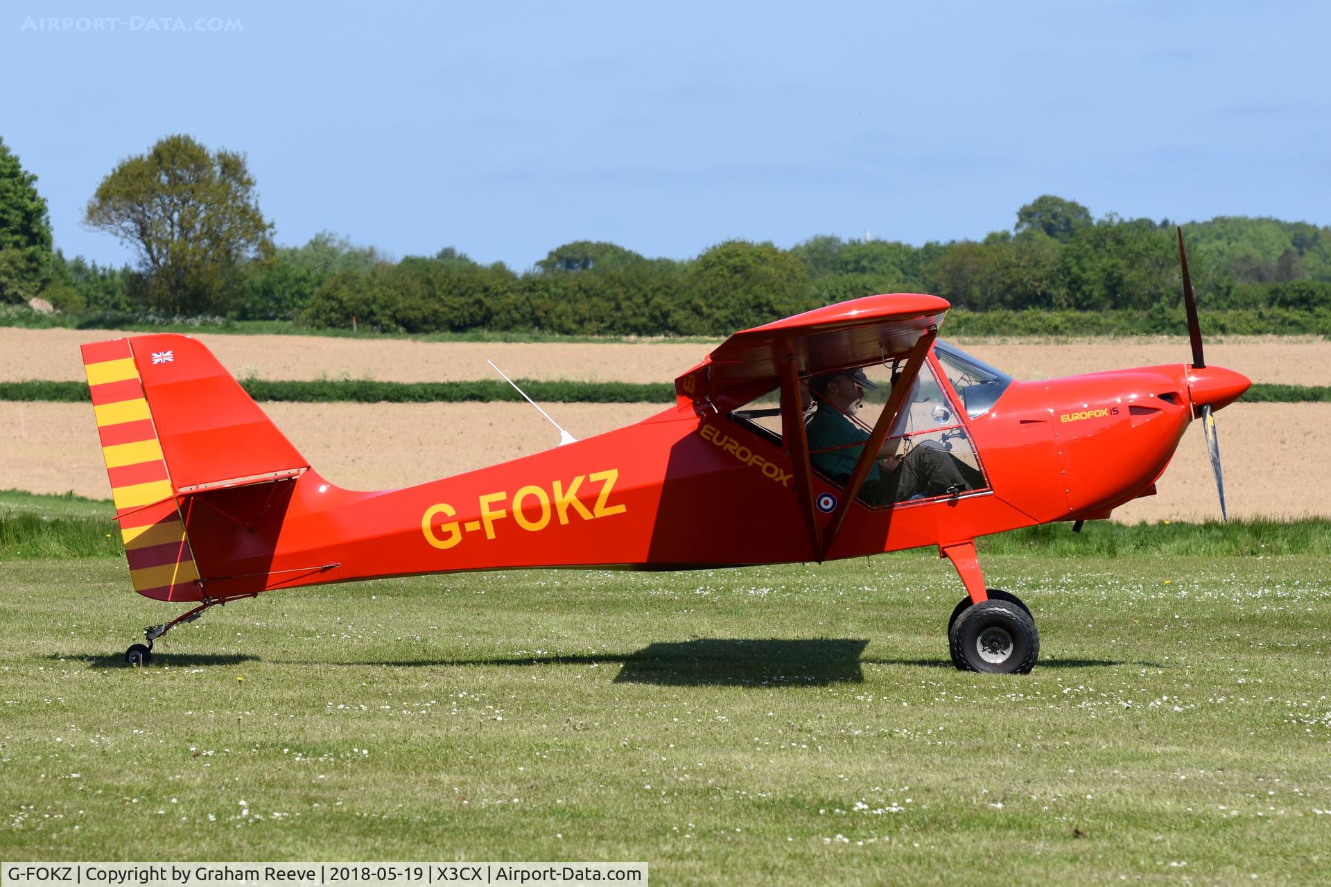 G-FOKZ, 2015 Eurofox 912(IS) C/N LAA 376-15282, Just landed at Northrepps.