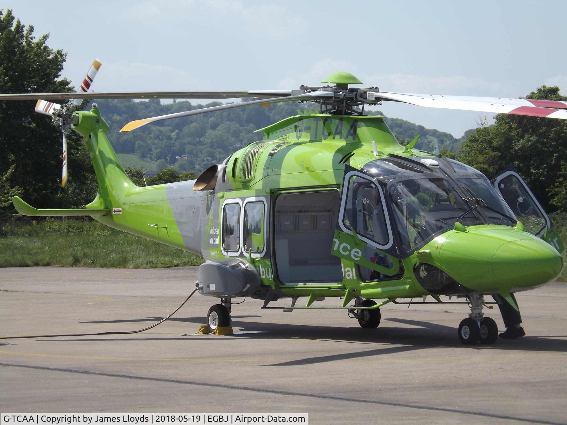 G-TCAA, 2016 AgustaWestland AW-169 C/N 69038, Parked outside of the sas apron at Gloucestershire Airport.