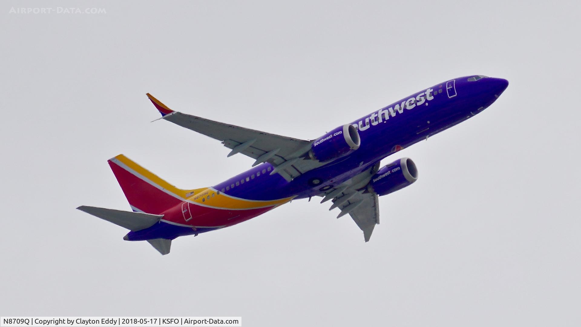 N8709Q, 2017 Boeing 737-8 MAX C/N 42563, SFO 2018.