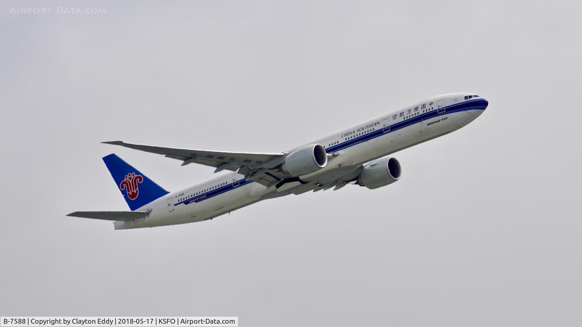 B-7588, 2016 Boeing 777-300/ER C/N 43228, SFO 2018.