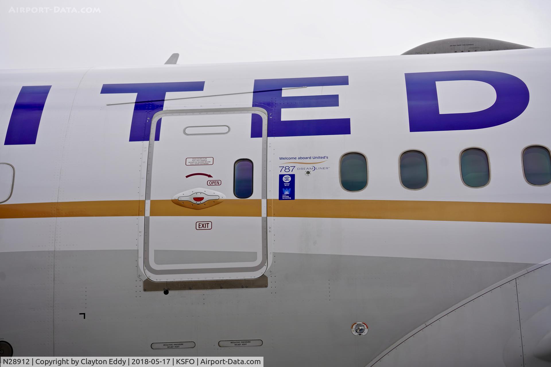 N28912, 2014 Boeing 787-8 Dreamliner C/N 34828, SFO 2018.
