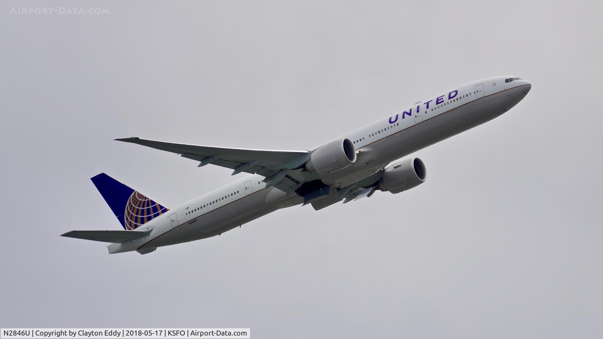 N2846U, 2018 Boeing 777-300/ER C/N 64990, SFO 2018.