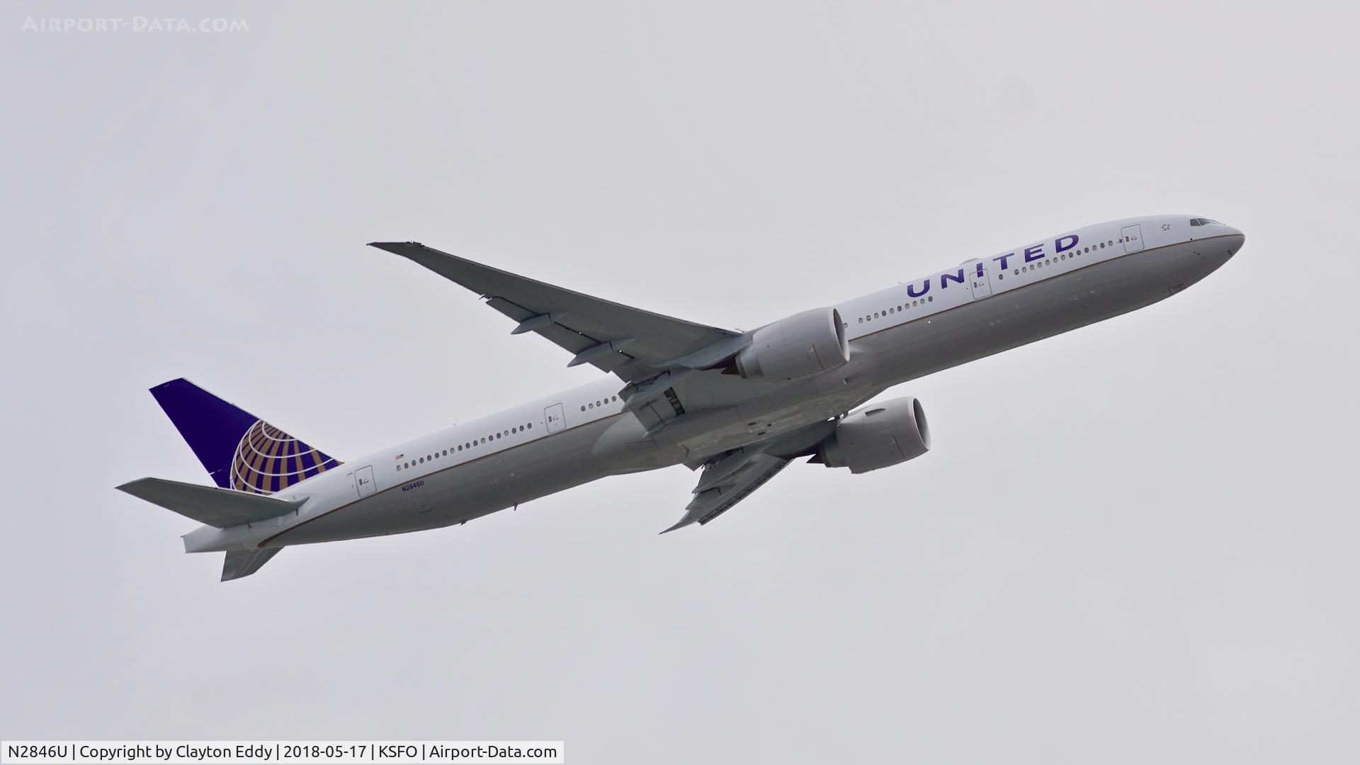 N2846U, 2018 Boeing 777-300/ER C/N 64990, SFO 2018.
