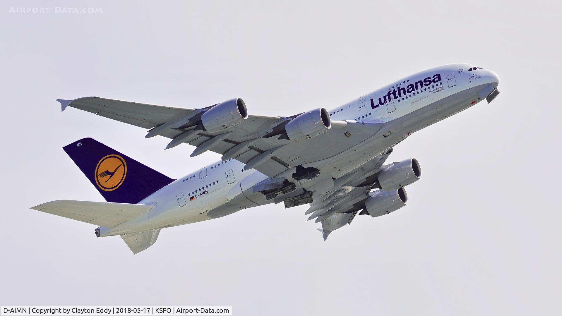 D-AIMN, 2014 Airbus A380-841 C/N 177, SFO 2018.