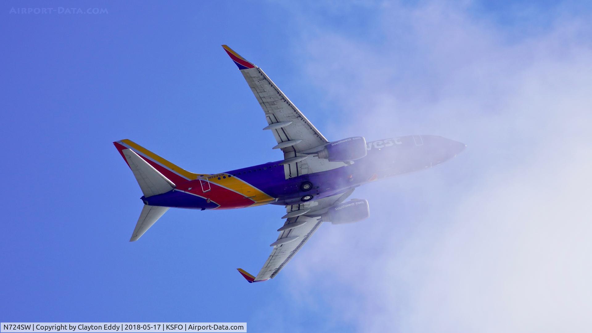 N724SW, 1999 Boeing 737-7H4 C/N 27856, SFO 2018.