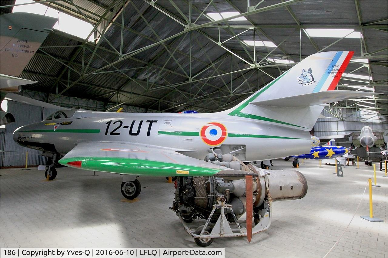 186, Dassault Mystere IVA C/N 186, Dassault Mystere IVA, Musée Européen de l'Aviation de Chasse at Montélimar-Ancône airfield (LFLQ)