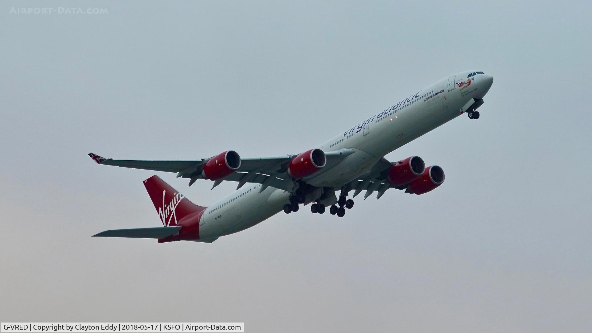 G-VRED, 2006 Airbus A340-642 C/N 768, SFO 2018.