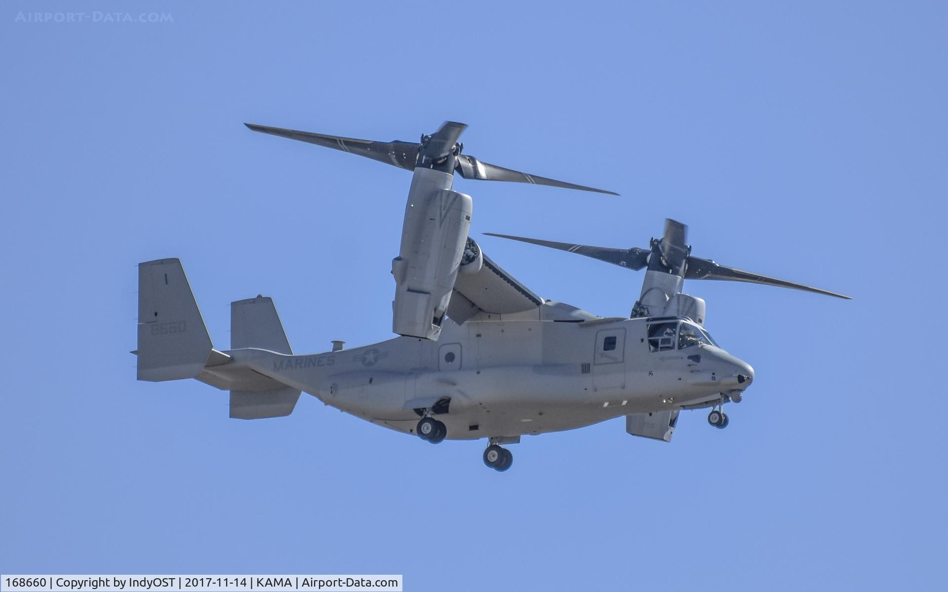 168660, 2017 Bell-Boeing MV-22B Osprey C/N 90316, Bell-Boeing MV-22B Osprey during test flight in Amarillo, Texas, on 14 Nov 2017.