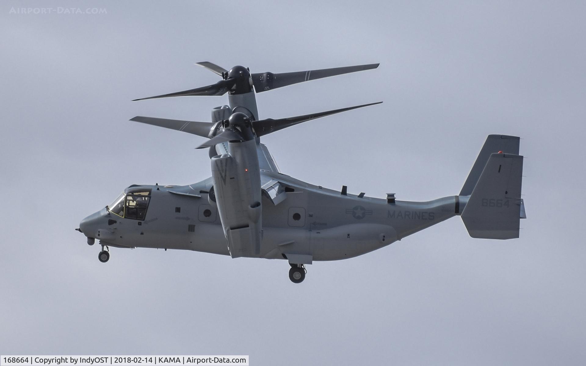 168664, 2018 Bell-Boeing MV-22B Osprey C/N 90321, Bell-Boeing MV-22B Osprey during test flight in Amarillo, Texas, on 14 Feb 2018.