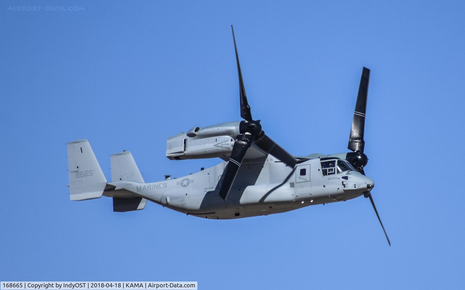 168665, 2018 Bell-Boeing MV-22B Osprey C/N 90323, Bell-Boeing MV-22B Osprey during test flight in Amarillo, TX, on 18 Apr 2018.