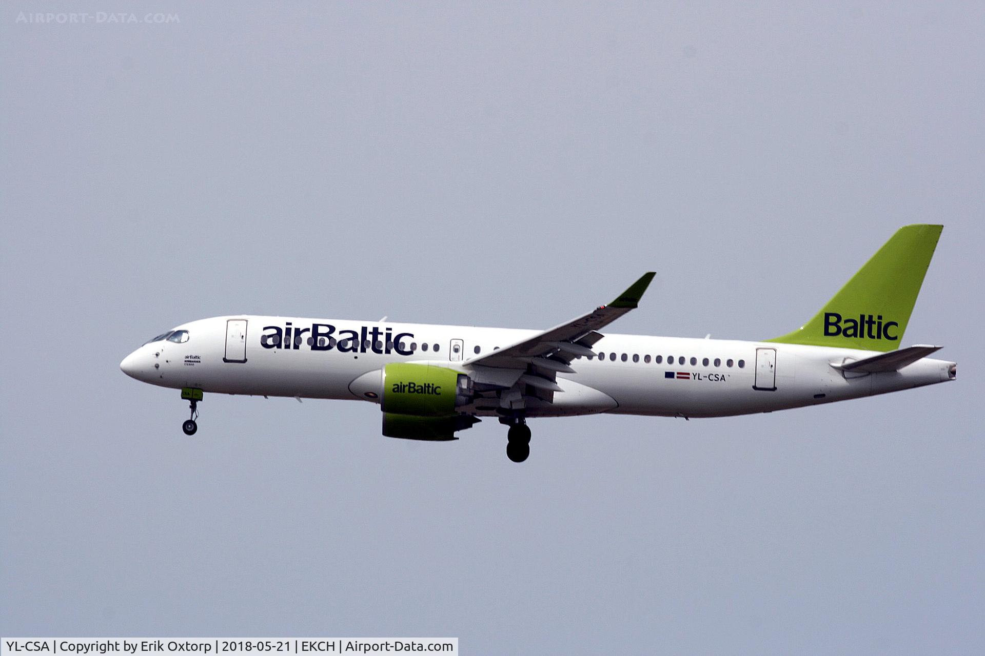 YL-CSA, 2016 Bombardier CSeries CS300 (BD-500-1A11) C/N 55003, YL-CSA landing rw 22L