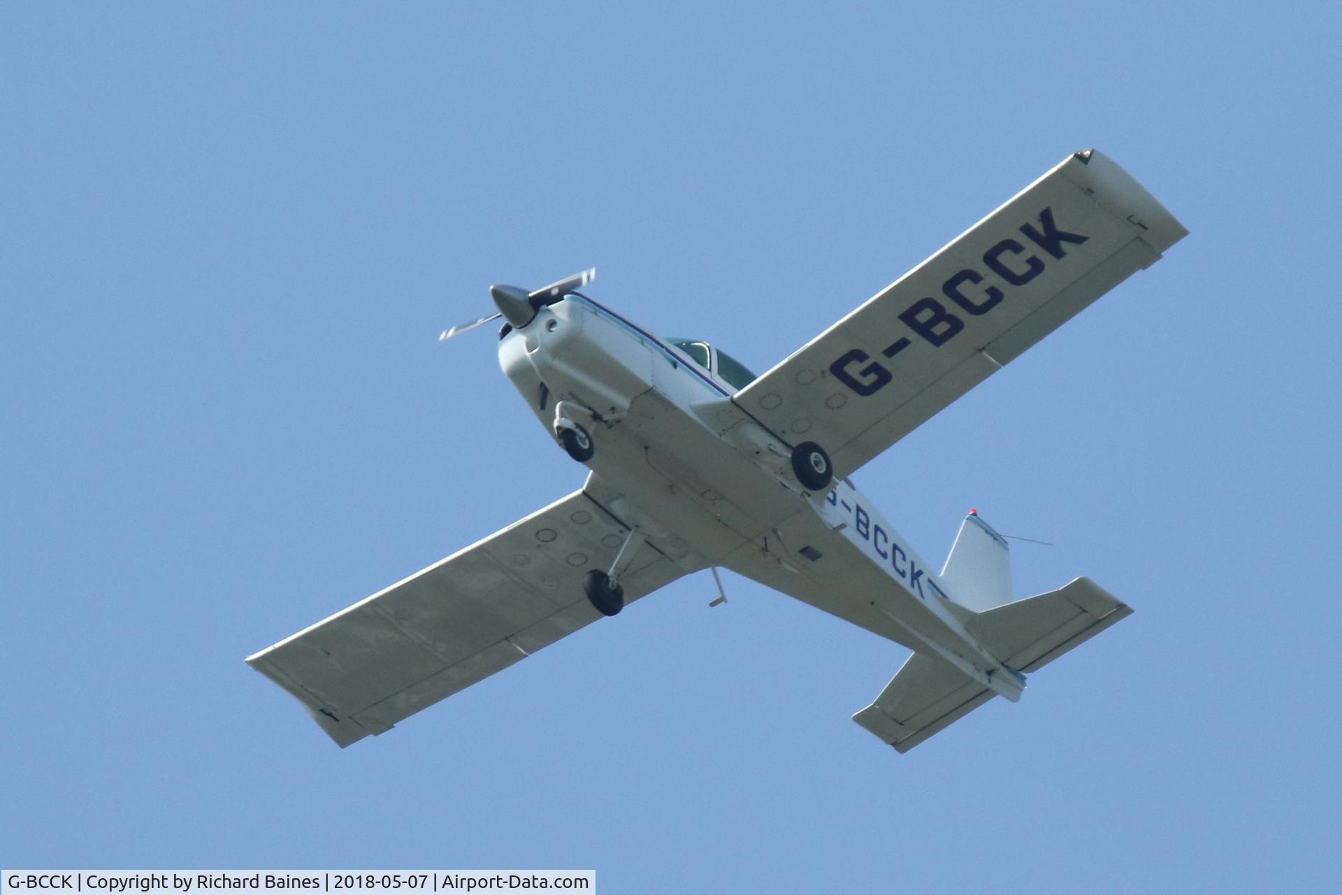 G-BCCK, 1974 Grumman American AA-5 Traveler C/N AA5-0547, AA-5 Flying over Hawarden