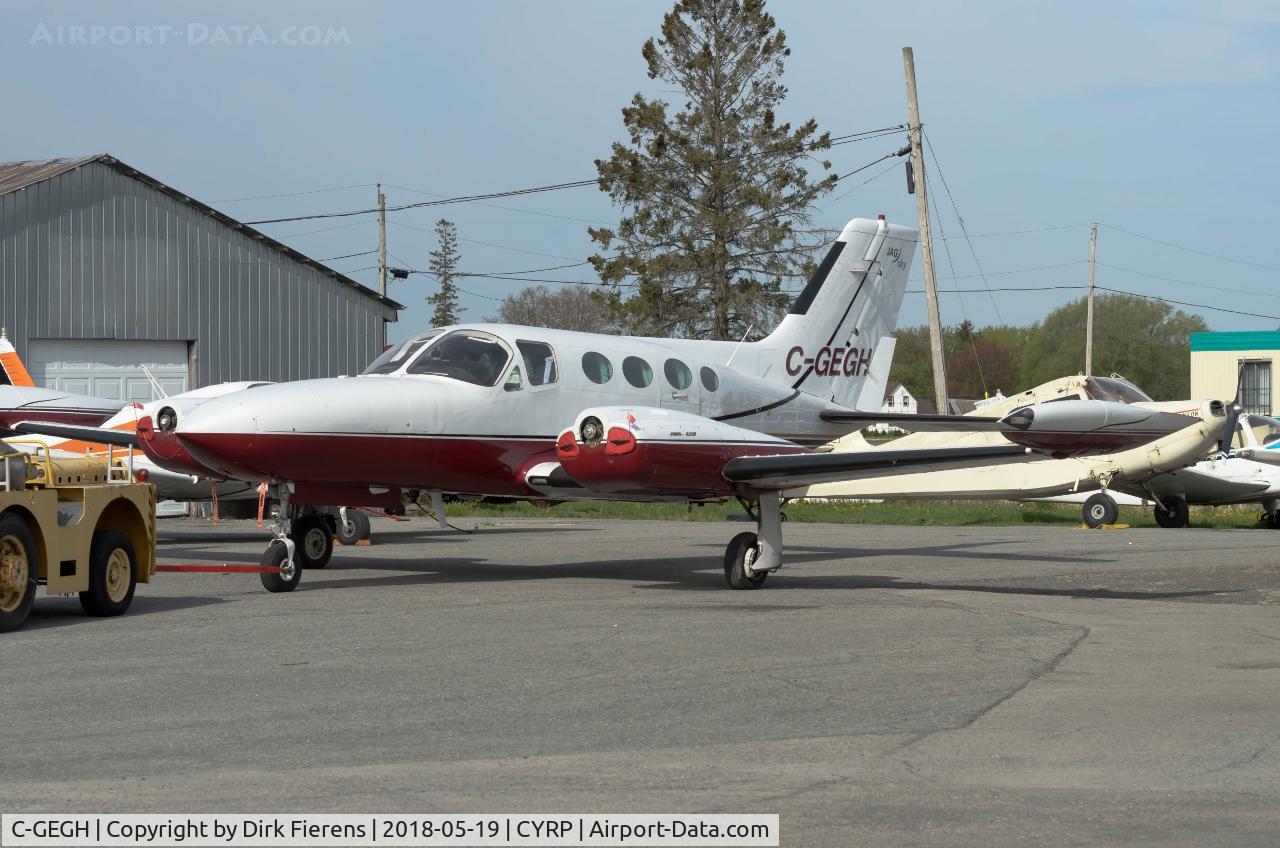 C-GEGH, 1971 Cessna 421B Golden Eagle C/N 421B0208, Under maintenance.