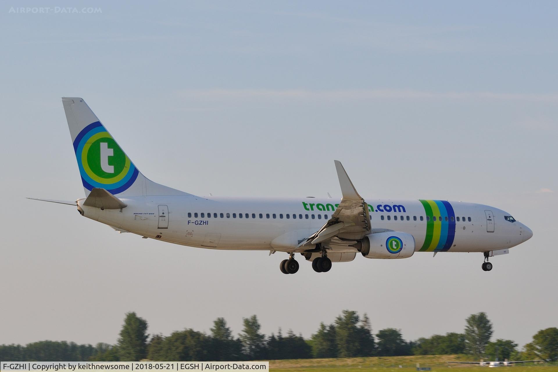 F-GZHI, 2013 Boeing 737-86J C/N 36120, Arriving at Norwich for paintwork.