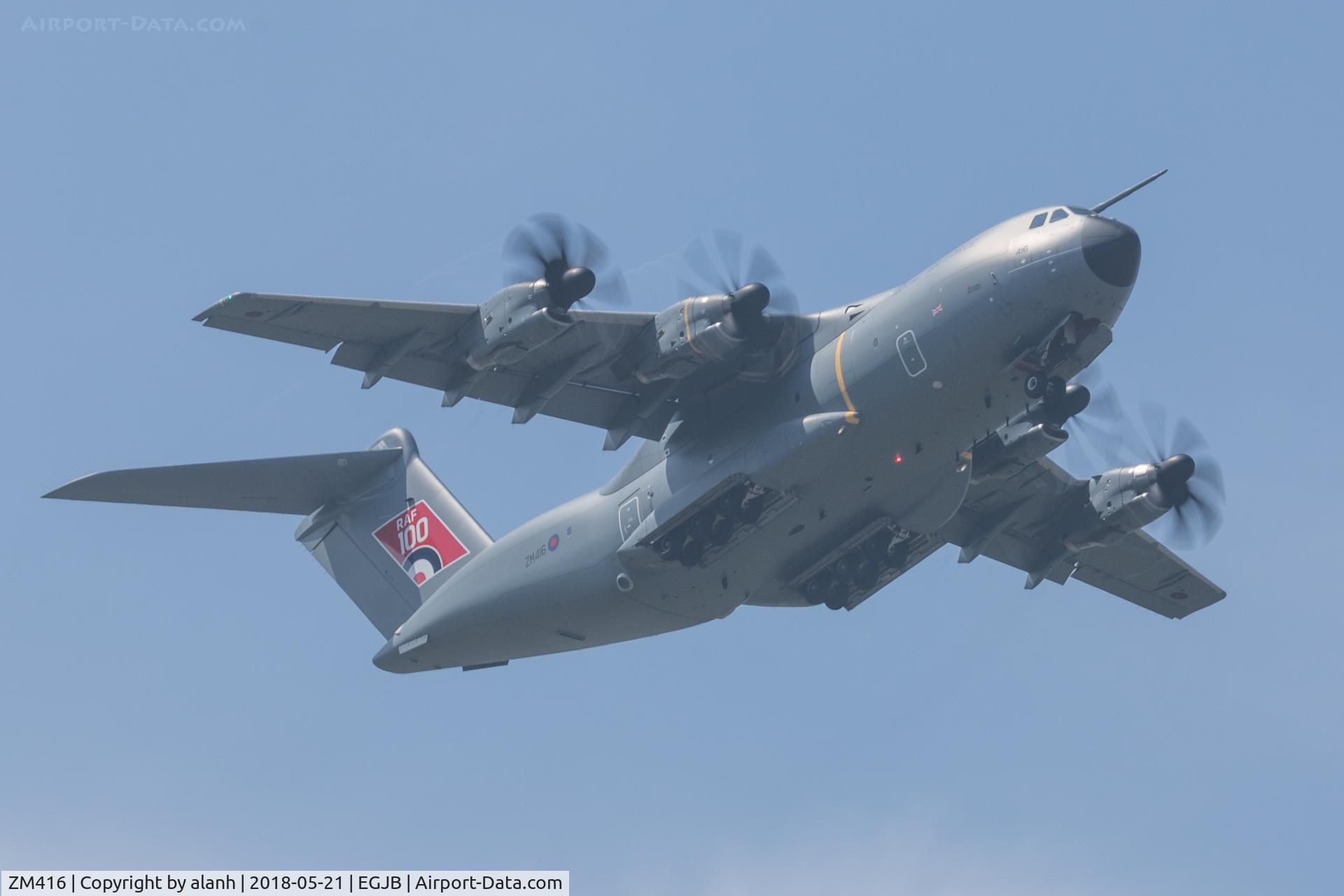 ZM416, 2017 Airbus A400M Atlas C.1 C/N 058, Practice approach at Guernsey
